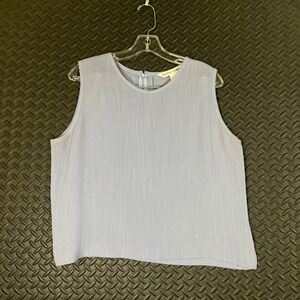 Vintage Drapers & Damons Sleeveless Blouse Top Casual Lightweight Blue Women 16P